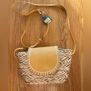 Universal Thread Tan and Brown Woven Crossbody Bag